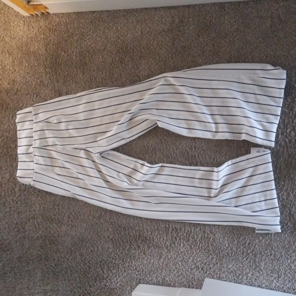 QUIZ Striped Wide-Leg Pants